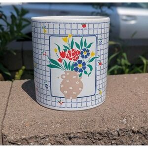 Cottagecore American Scenic Floral Utensil Crock Vase Korea Vintage David Davir